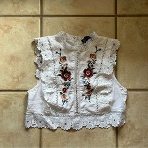 Embroidered flower top